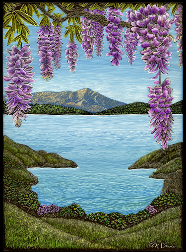 Wisteria with Mt. Tam